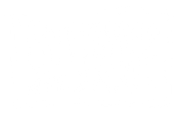 Black and white Stitched in the Dark logo featuring bold hand-drawn gothic lettering inside an irregular rectangular border.